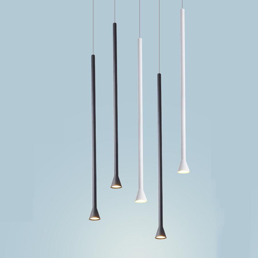 Modern Simple Led Pendant Light Long Tube Kitchen Island Hanging Light Bedroom Bedside Suspension Cafe Restaurant Pendant Lamp