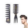 Mens Comb Hair Texture Styling Men Coarse Anti-static Set 2 Salons Beauty Barbershops Black.