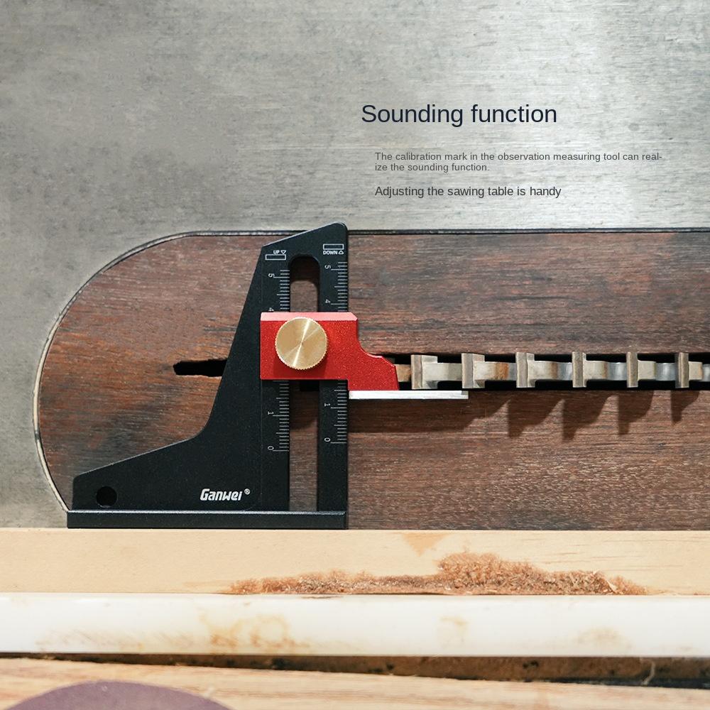 Height Gauge Depth Aluminum Alloy DIY Woodworking Tablesaw Height Measurement Tool