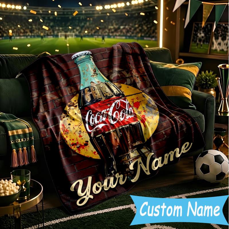 Custom Personalized Blanket Coca Drink Soft Throw Blanket, Suitable for Family and Friends, Sofa Blanket,Home Decor Christmas gift