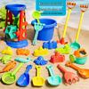 Seaside Sand Play Set: Children's Beach Toys with Shovel, Sand Timer, and Car Bucket