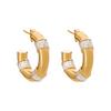 CRMYA Gold Plated Hoop Earrings For Women Classic Cubic Zirconia Piercing Women's Big Hoop Earrings Set Jewelry