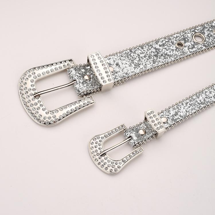 Edge Bead Wide Belt Women'S Style Belt Sequined Personalized Belt Women'S High-End Belt Women'S