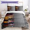 1PC Electric guitar Theme Bedding Quilt Set Quilt Cover Pillowcase Home Decoration Birthday Gift (1 * duvet cover + 2 * pillowcase, without core)A1