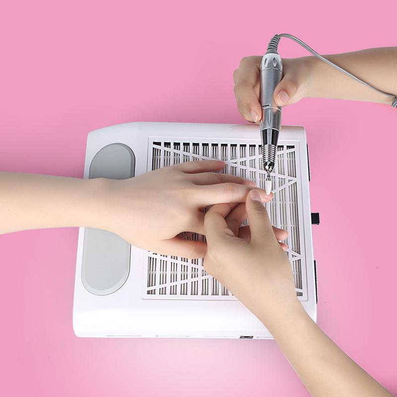 Japanese-Style Nail Vacuum Cleaner with Adjustable Speed, 80W, Includes Filter and Hand Pad