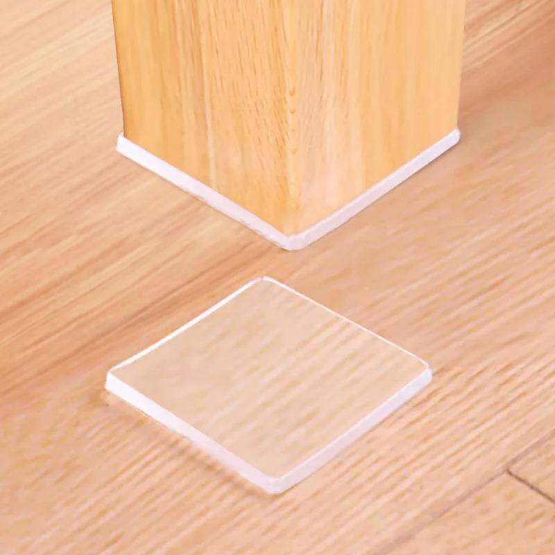 4 st/Set Transparent Vibrationsdämpande Stötdämpande Kuddmatta Tvättmaskin Självhäftande Ljudisolerande Stötskydd Dörrmatta