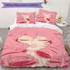 Rose Quartz Pattern Bedding uilt Set uilt Cover Pillowcase Home Decoration Birthday Gift (1 * duvet cover + 2 * pillowcase without core)