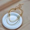 DIEYURO 316L Stainless Steel Gold Color 3 Chains Necklace For Women Punk Street Trend Rustproof Neck Jewelry Gift Bijoux