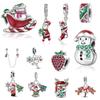 Delicate New Arrivals Copper Snowman Sock Santa Claus Dangle Charm Fit Original Bracelet Christmas Jewelry Gift For Friend