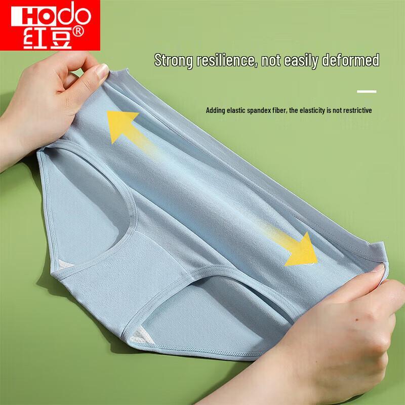 Hongdou Women's Mid-Rise Antibacterial Cotton Briefs (4-Pack)