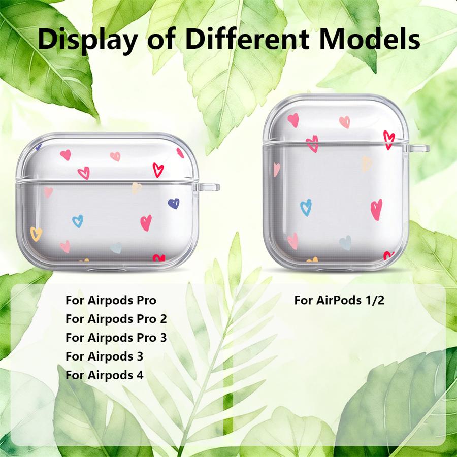 Case For Airpods 3 Pro 4 1 Pro2 Pro3 2 Clear Earphone Cases Cover Colorful Cartoon Love Heart