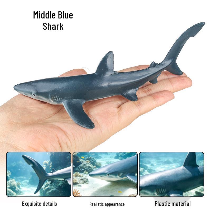 Shark Model Set: Megalodon, Whale, Great White, Blue, Grey Mackerel, Man-eater, Hammerhead Toy