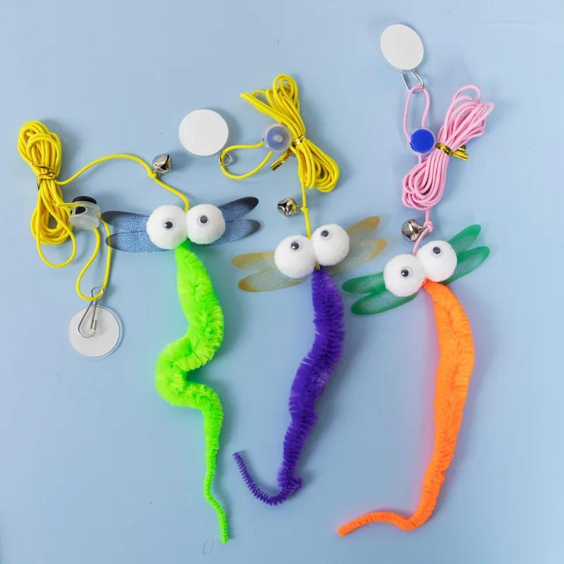 Katzenspielzeug zum Aufhängen an der Schaukel, zum Aufhängen an der Tür, elastisches Federspielzeug, Katzenseil zum Spielen, langes Seil, Katzenspielzeugzubehör