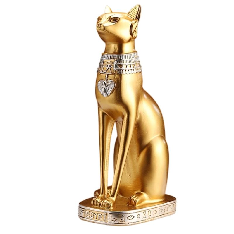 Figura de gatito del Antiguo Egipto de 9.25" Estatua de la Diosa Gato Egipcia Bastet Figuras Coleccionables Escultura de Bastet Adorno Decoración del Hogar