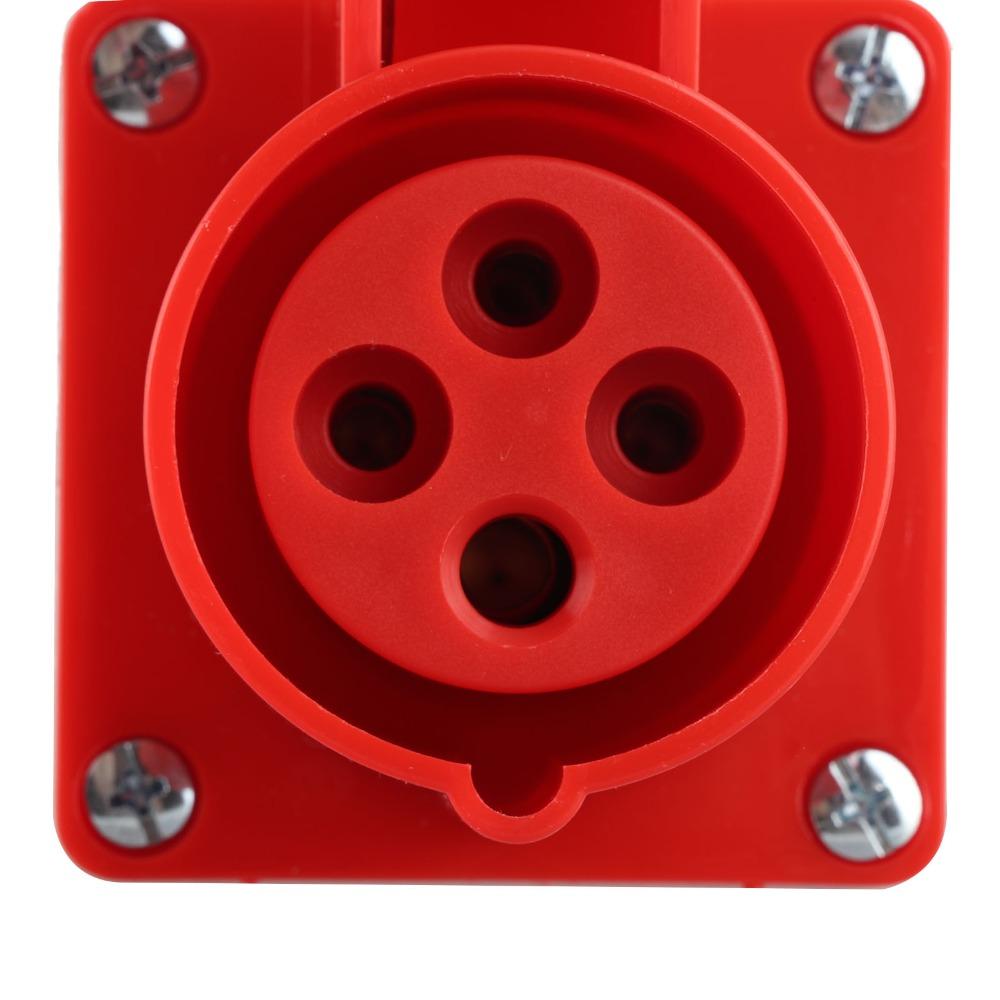 4 Pin 16A Industrial Power Connector 3Phase Surface Mounted Socket  Electrical Connection