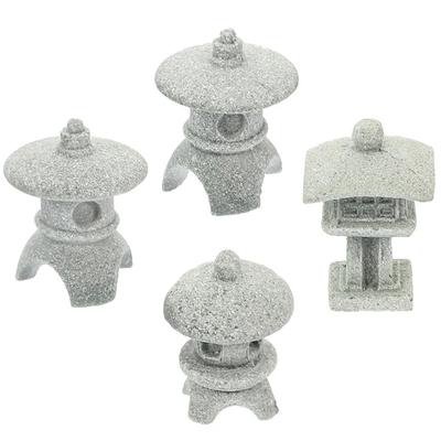 Gazebo retrò Lanterne cinesi Mini Pagoda Modello Decorazione Pietra Statuetta in miniatura Arenaria Accessori per la casa