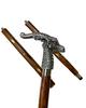 Dragon Head Walking Cane: Nickel Finish Wooden Stick, 36 Inch