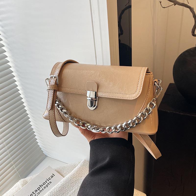 Popular high-end bag women's new simple casual chain bag shoulder crossbody small square bag