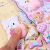 Set of 4 Squishy 3D Cute Reward Stickers for DIY and Panda Perfect for Diaries and Stress and Gifts Stickers, Decoration, Rabbit, Unicorn, Bear,