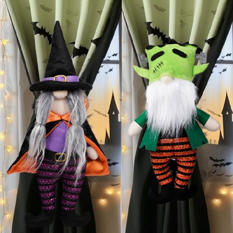 Halloween Party Dekorationen Hexen Frösche Vorhanghalter Schnelle Installation Polyestermaterialien Sicher für Familiengebrauch Kinderfreundlich Feiertagsaccessoires