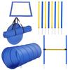 Agility Set for Dogs, 4-Piece Agility Equipment with Dog Tunnel, Hurdles, 8 Slalom Poles, Starting Field, Storage Bag