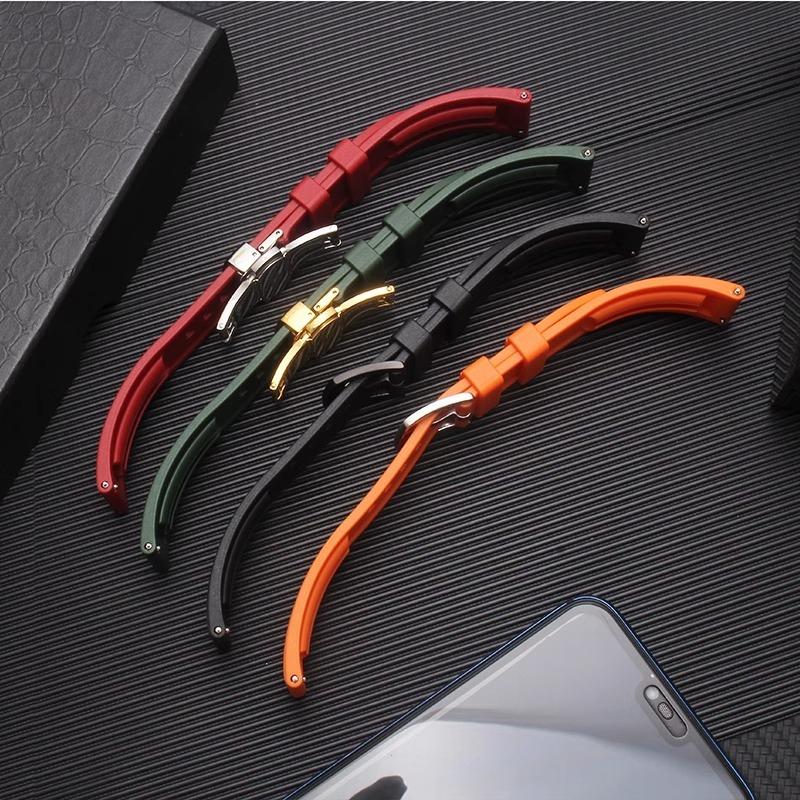 Quality FKM rubber watch strap 18mm 20mm 22mm 24mm quick release strap for Rolex Omega Cas