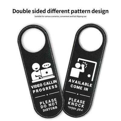 Double Sided Office Door Sign Business Reminder Signs Video Calling Progress Please Do Not Disturb Door Hanger for Hotel Office Meeting