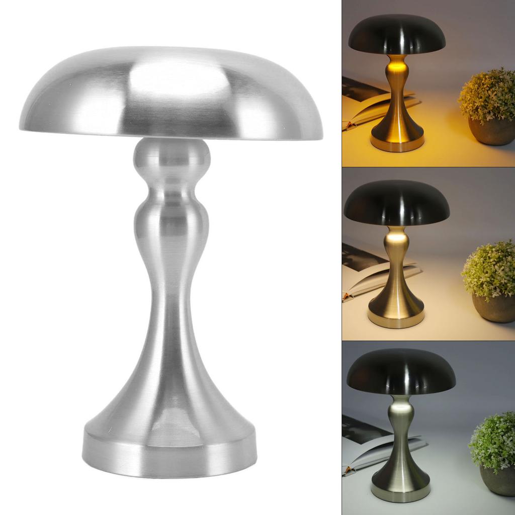 Table Lamp Rechargeable Mushroom Shape 3 Speed Color Temperature Touch Stepless Dimming Night Light