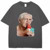 Funny Grandma Licking Red Popsicle Meme T Shirt Cute Granny Ice Cream Humor T Shirts Casual Cotton Oversized Unisex Women Tshirts
