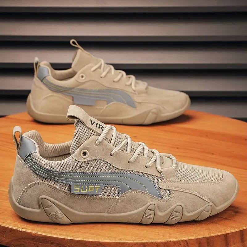 New Men'S Shoes Lightweight Casual Shoes Ankle Boots Designer Winter Plush Trend Men Loafers Lace Up Non-Slip Male Sneakers