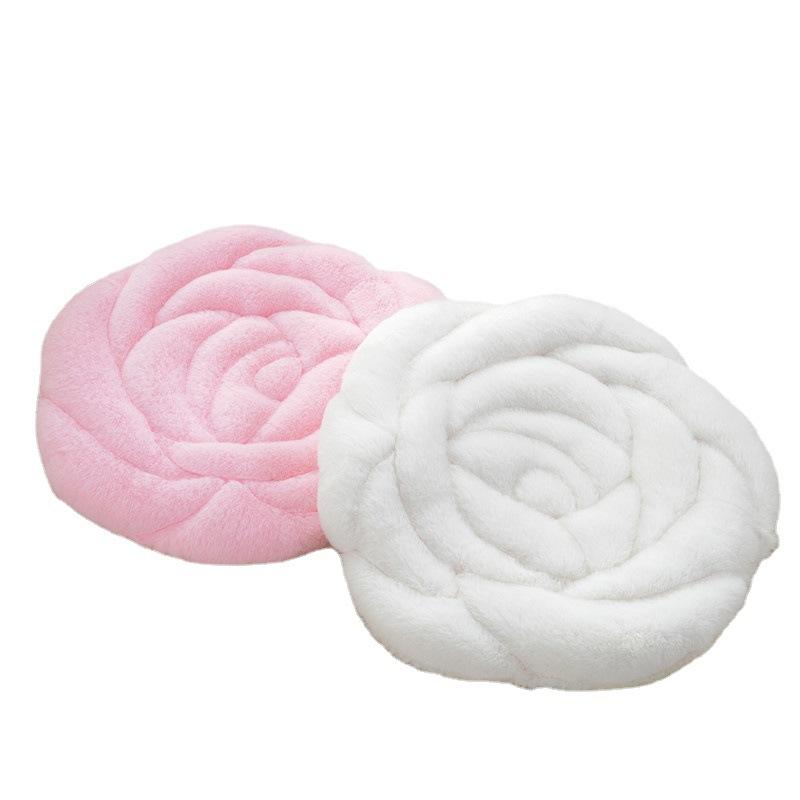 Plüsch Rose Dickes gestepptes Stuhlkissen Büro Zuhause Esszimmerstuhlkissen Tatami Bodenkissen