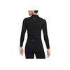 Nike Solid Color Short Slim Fit Mock Neck Long Sleeve T-Shirt Women Tops Black DR2204-010