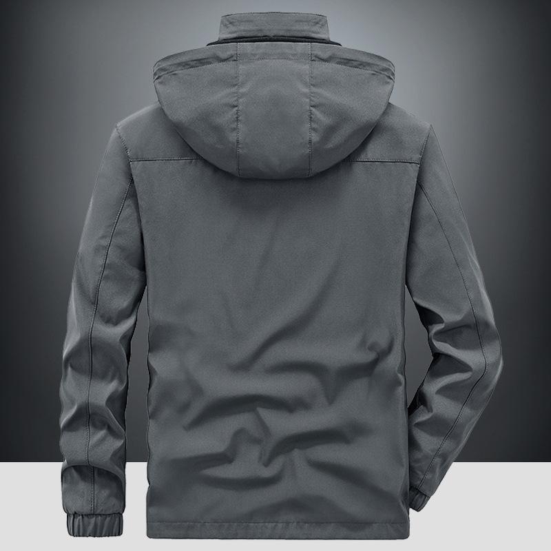 Куртка мужская осенняя одежда свободная большого размера зимняя флисовая утолщенная — фото 3