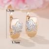 New Design Champagne Gold Glossy White K Flower Ear Buckle Earrings