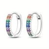 Simple Fashion Women's Earrings Geometric Color Inlaid with Zircon Personalized Trend Niche Light Luxury High-end Trend Party