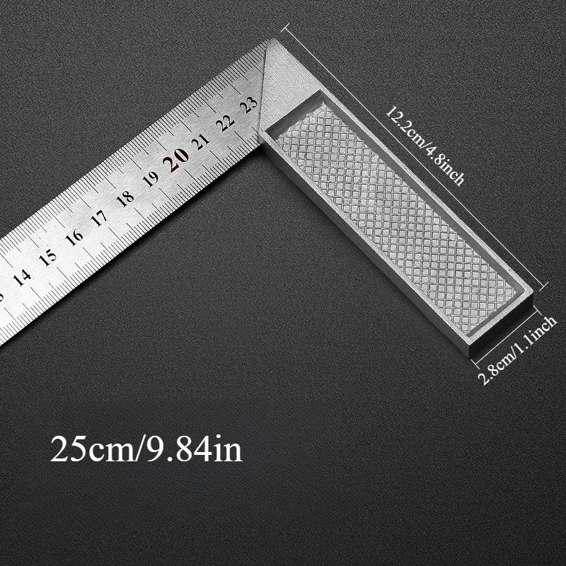 

250мм/300мм Алюминиевая рукоятка Нержавеющая сталь Квадрат - Прецизионный измерительный инструмент с двойной шкалой, Подходит для машиностроения
