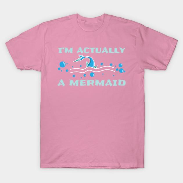 T Shirt Women Im Actually A Mermaid Harajuku Print Kawaii Tshirt Summer Short Sleeve Female T-Shirt Top Tee