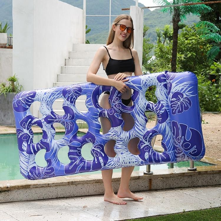 Pool Air Mattress Wide Leaf Floating Pad For Adults Robust PVC Construction Quick Dry Water Mat