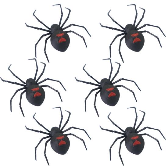 1/2/4/6Pcs Magnetic 3D Spider Decoration Scary Realistic Black Spider Halloween Prank Props Garage Door Mailbox Locker Refrigerator Magnet Fake Spider