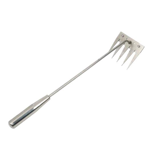 Stainless Steel Weed Remover Tool 5 Teeth Manual Weed Tool Ergonomic Handle Weed Removal Tool for Gardening Backyard Yard Farm Planting Weeding and
