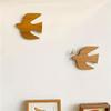 Artistic Wood Swallow Sculpture Wall Hanging Wooden Bird Statue Plaque Ornament for Children Bedroom Nursery Decoration