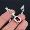 Garnet Faceted S Lock Chain Pendant HandCrafted Fine Polished 925 Sterling Silver Pendant with Morden Design Gift for Wedding Bridal