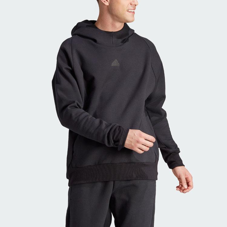 Adidas New Z.N.E. Premium Hoodie With Solid Color Logo, Quick-Dry, Casual, Loose-Fit Men Tops Black IN5115