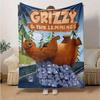 1pc, Grizzy & The Lemmings: Cozy Throw Blanket, Perfect for Home Decor, Couch Cover, Outdoor Use, Gifts, Flannel Blanket, Ideal for Bedroom, Living Ro