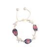 1011 Ocean Resort Wind Starfish Shell Bracelet, Daisy Rainbow Print Hand Rope Tide