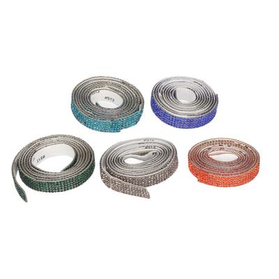 5 Rollen Strassband Sortierte Farben 1 Yard Länge Selbstklebend Mehrzweck Kristallband für Telefon Laptop Tasse