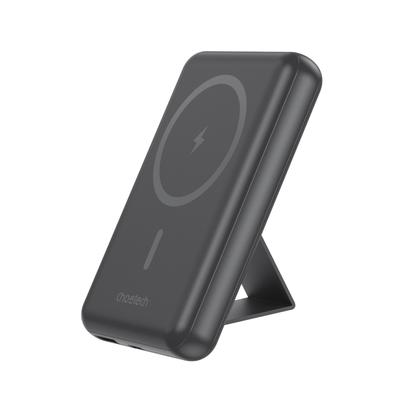 Powerbank 10000mAh Kabellos MagSafe USBA USBC Standfunktion Schwarz