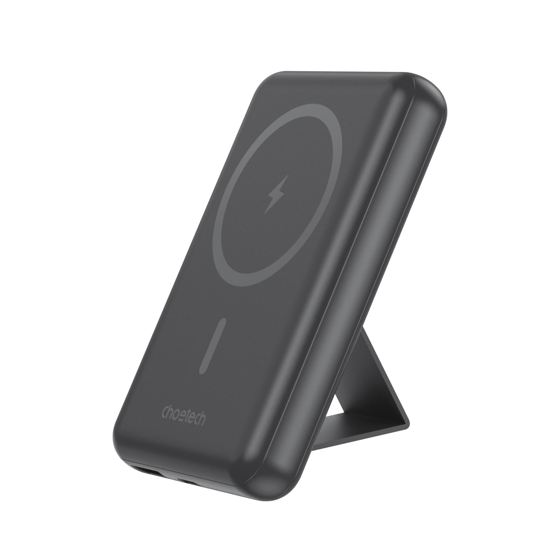 Powerbank 10000mAh Wireless MagSafe USBA USBC Funzione Stand Nero