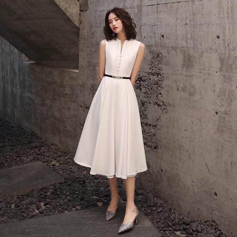 

Rouje Londe White Evening dress Women Summer Socialite Light Luxury Niche High end Engagement French style Dress White M