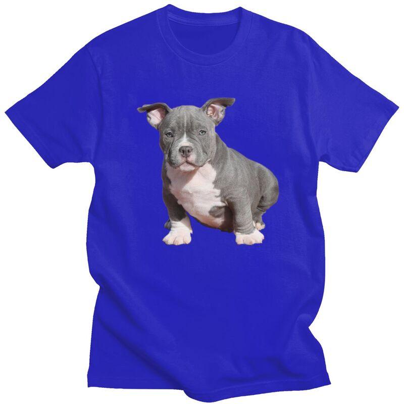 Custom American Pit Bull Terrier T Shirt Men Pure Cotton Tshirt Tees Streetwear Tshirts